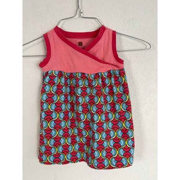 TEA 6-12 mos Summer Baby Girl Dress Fun Pattern Boho Vibes - Picture 1 of 4